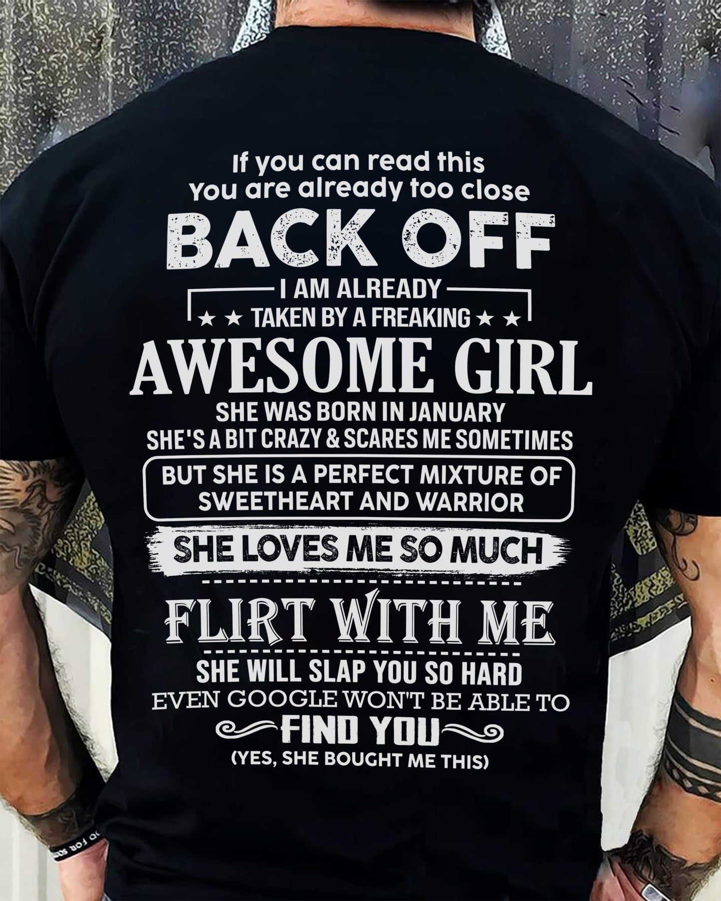 January – Awesome Girlfriend Born In January – Special gift for your Boyfriend – From Wife KATE01 (SKU06-25-01)