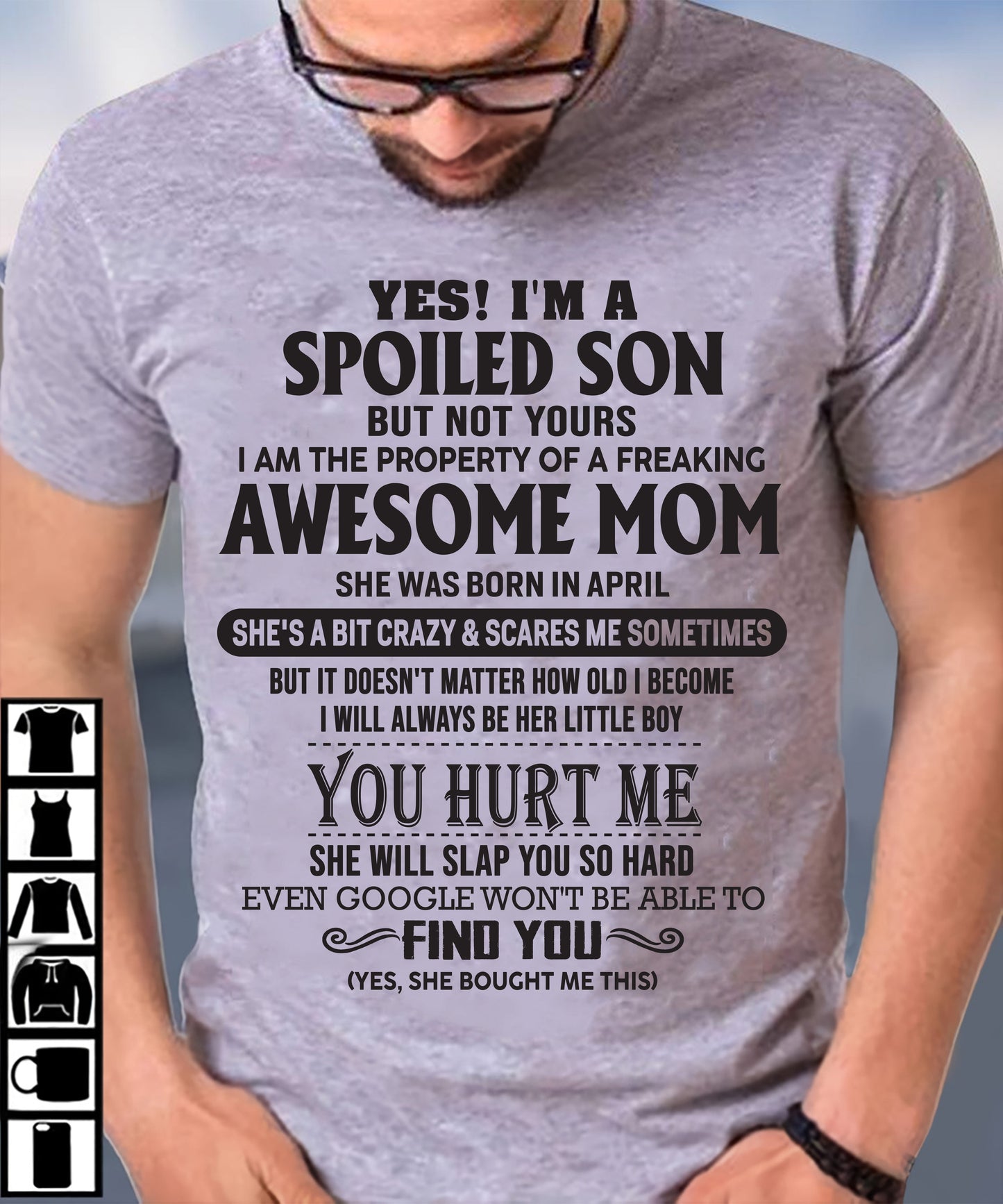 April - Awesome Mom - Perfect gift for son From Mom - KATE04 (SKU-MS01-04)
