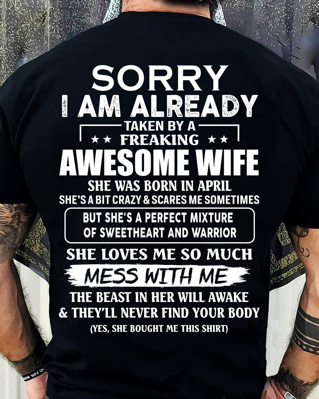 Wife Aril - Perfect gift for husband From Wife - KATE04 (SKU68-86-04)