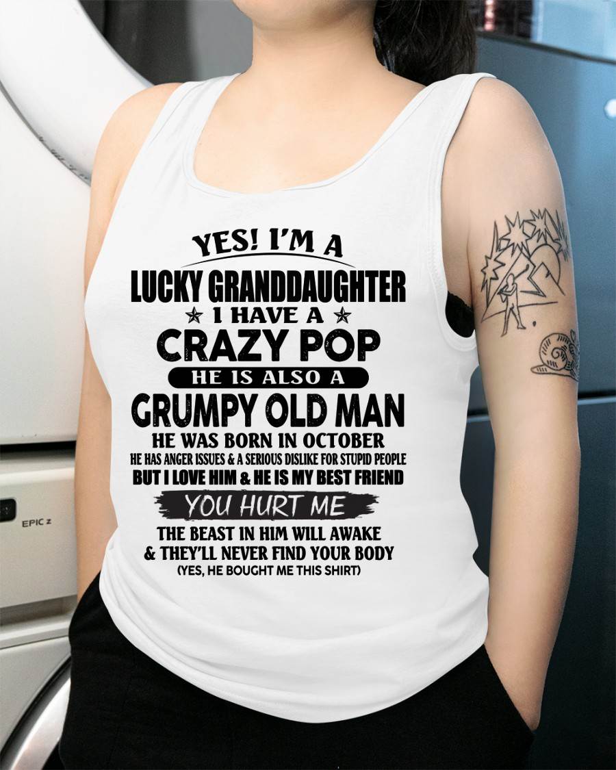 OCTOBER - LUCKY GRANDDAUGHTER OF CRAZY POP - PERFECT GIFT FOR YOUR GRANDDAUGHTER FROM POP - KATE10 (SKU12-39-10)