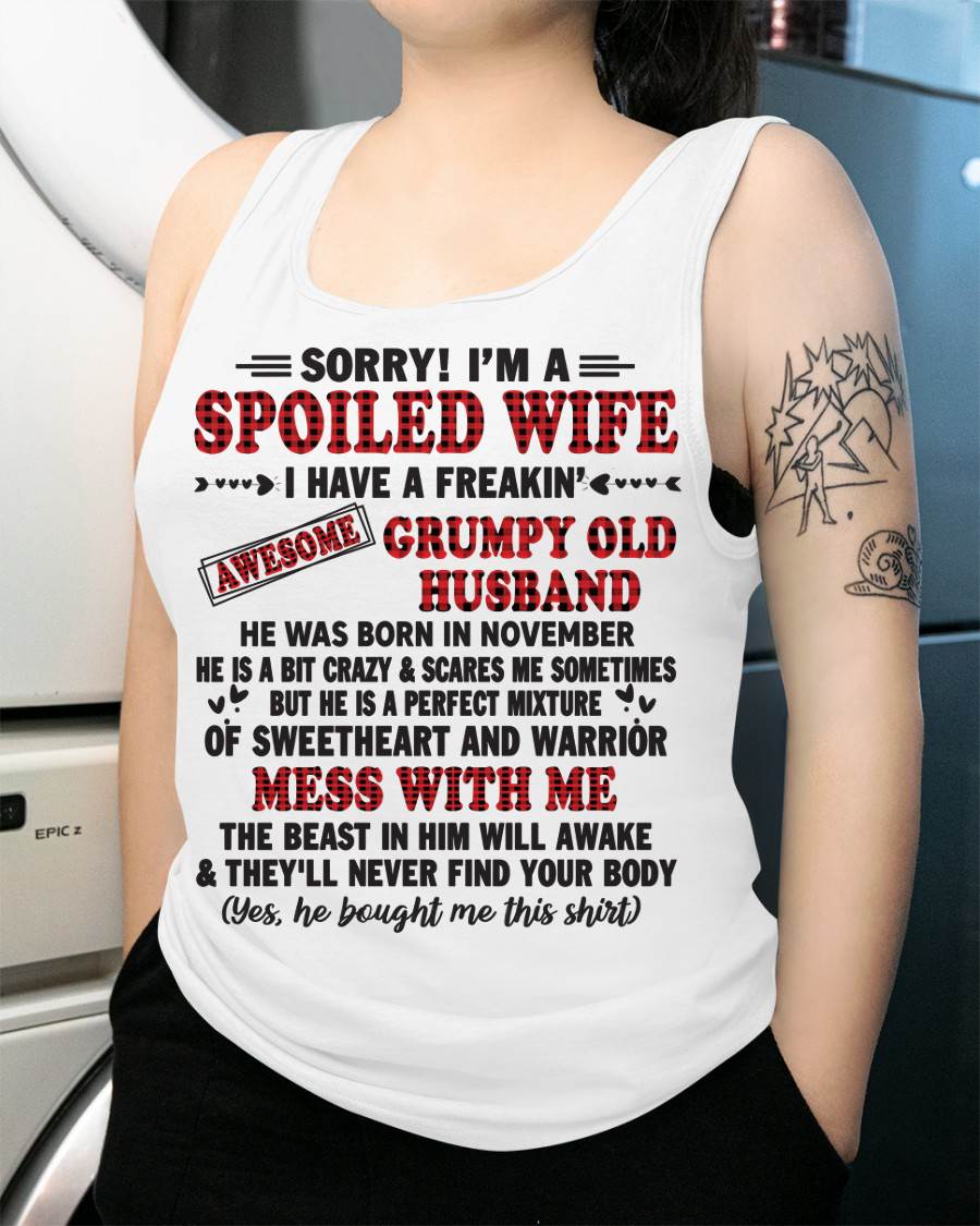 NOVEMBER - SPOILED WIFE OF AWESOME GRUMPY OLD HUSBAND - PERFECT GIFT FROM HUSBAND - KATE11 (SKU12-111-11)