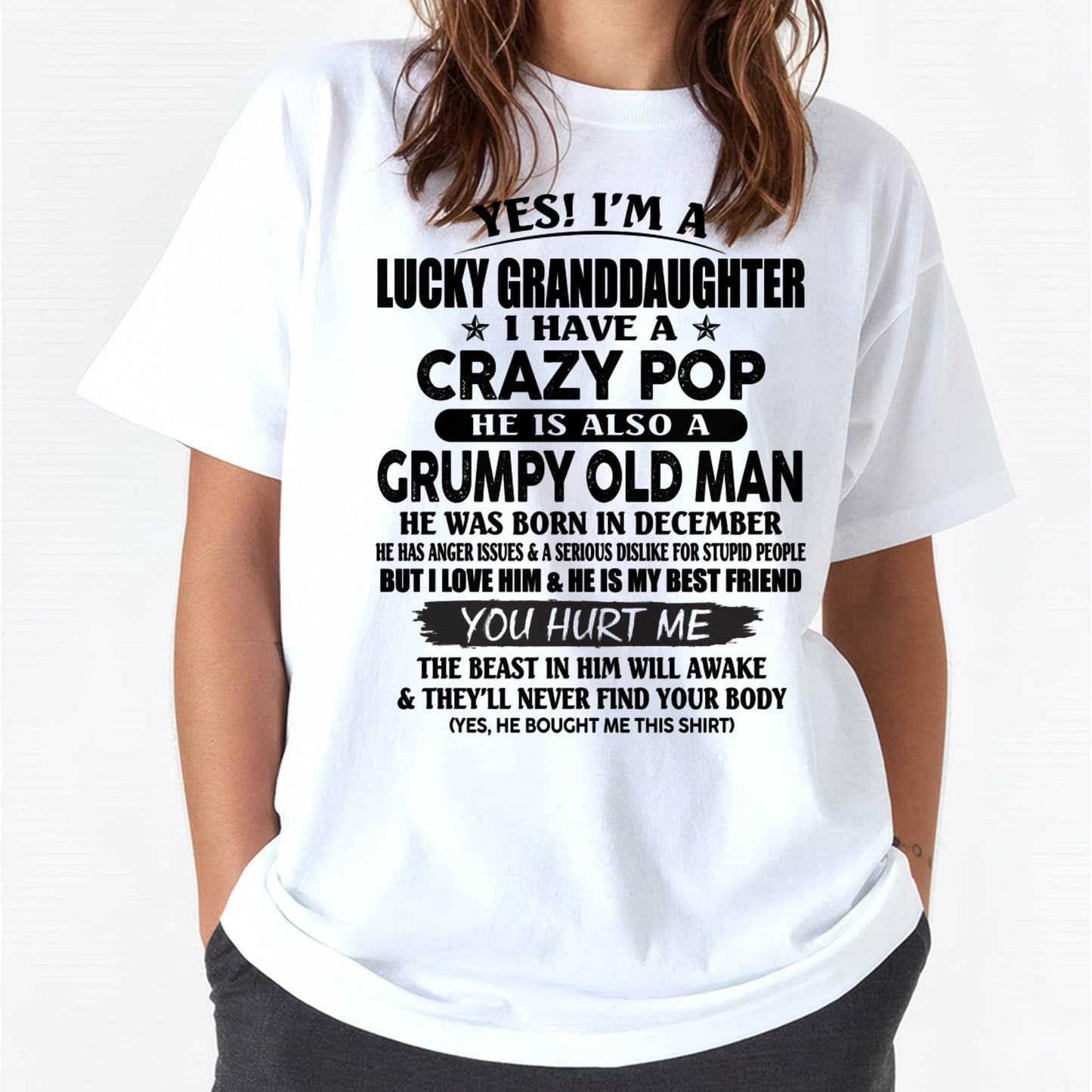DECEMBER - LUCKY GRANDDAUGHTER OF CRAZY POP - PERFECT GIFT FOR YOUR GRANDDAUGHTER FROM POP - KATE12 (SKU12-39-12)