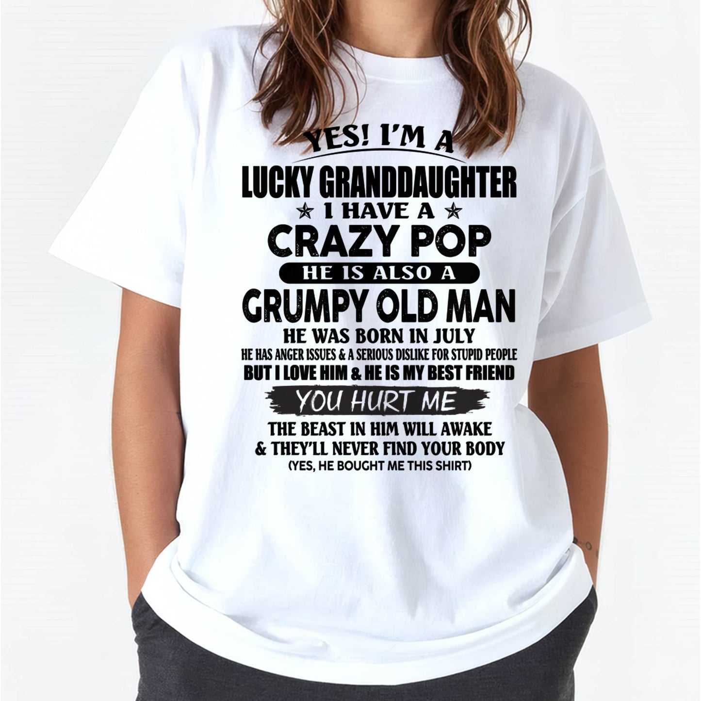 JULY - LUCKY GRANDDAUGHTER OF CRAZY POP - PERFECT GIFT FOR YOUR GRANDDAUGHTER FROM POP - KATE07 (SKU12-39-07)