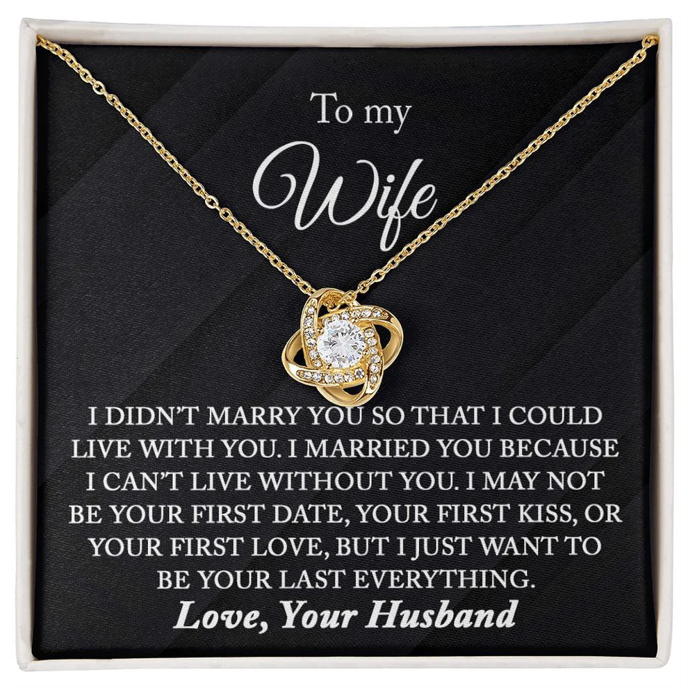 TO MY WIFE FROM HUSBAND - Premium Love Knot Necklace