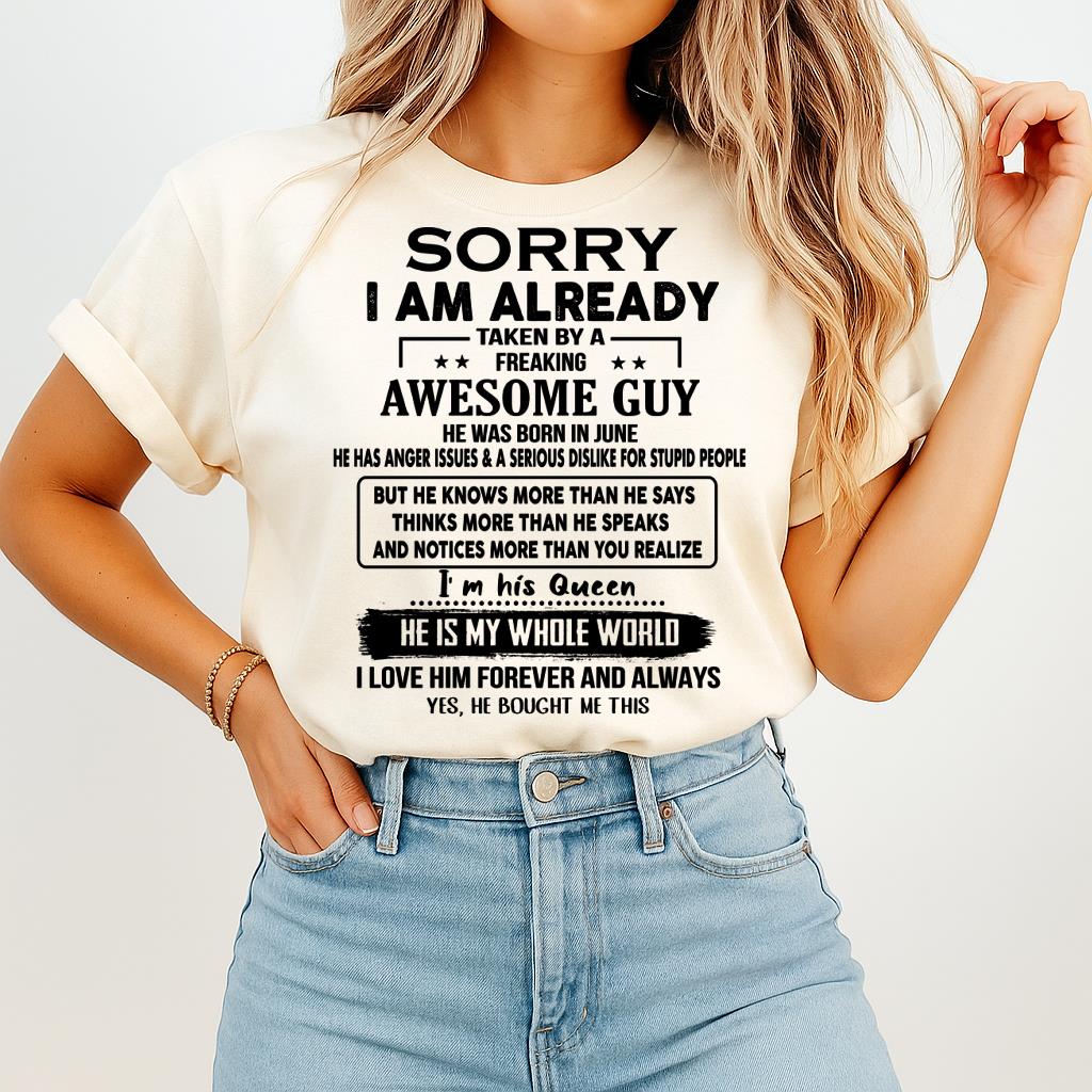 June - Awesome Guy - Perfect gift for your girlfriend or wife From Husband - KATE06 (SKUT08-11-06)