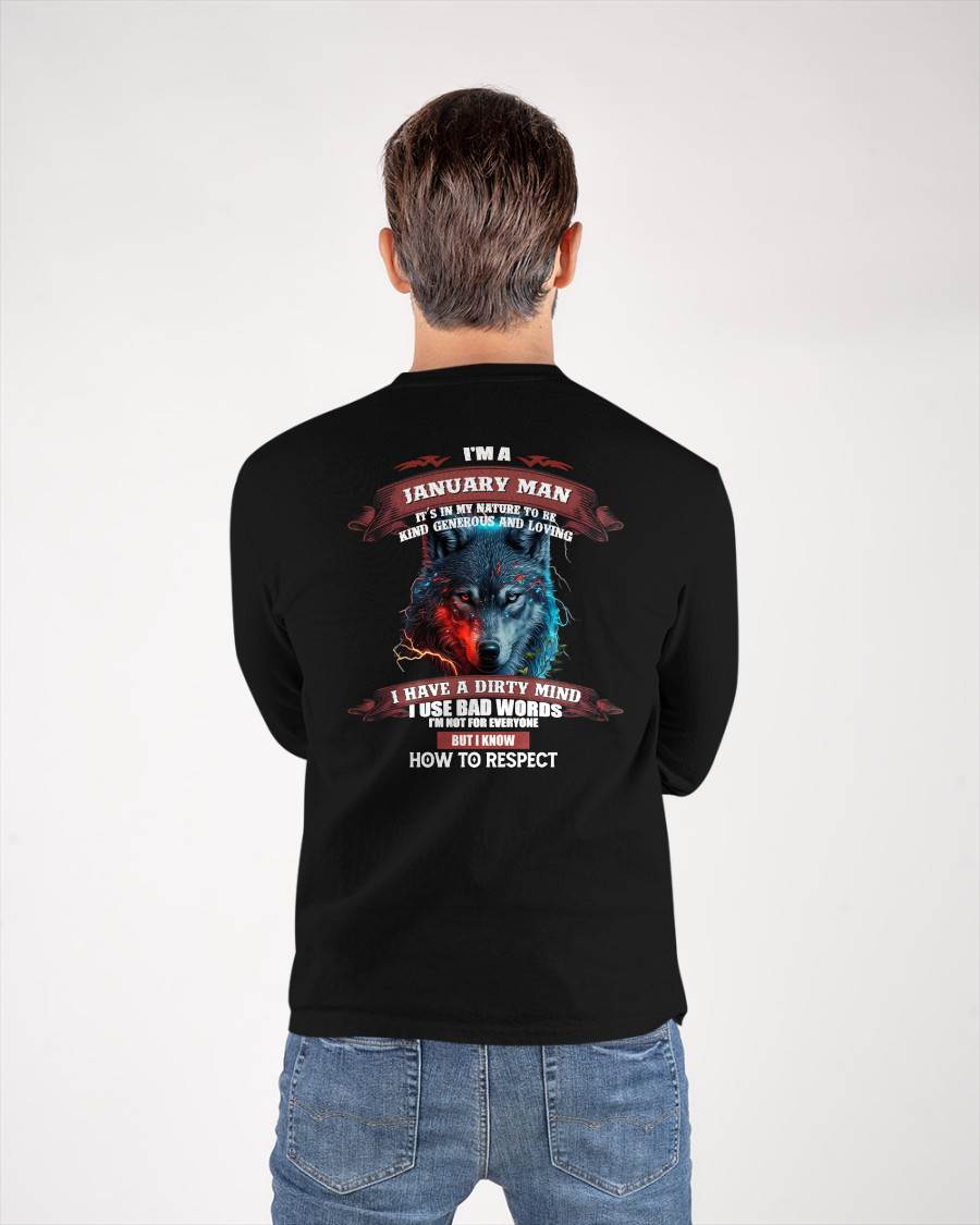 JANUARY - KNOW HOW TO RESPECT - BIRTHDAY T-SHIRT FOR MEN - KATE01 (SKU12-162-01)