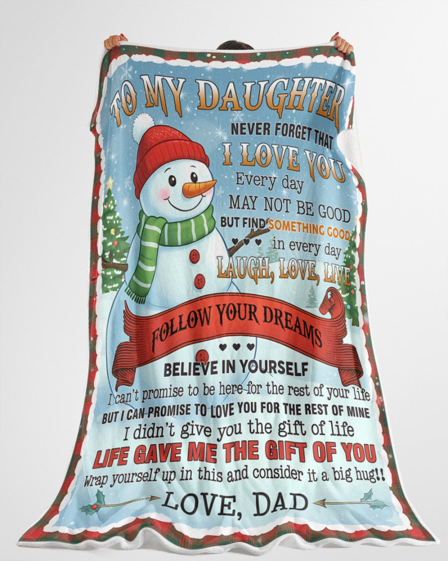 BLANKET FOR DAUGHTER – COMFORT & WARMTH CHRISTMAS GIFT FROM DAD Sherpa Fleece Quilt Blanket NTTD00