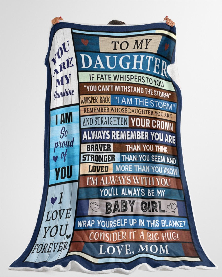 BLANKET FOR DAUGHTER – COMFORT & WARMTH GIFT FROM MOM Sherpa Fleece Quilt Blanket NTTD00 (SKUB-BLK-MOMD)