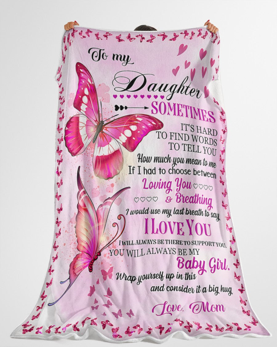 BLANKET FOR DAUGHTER – COMFORT & WARMTH GIFT FROM MOM Sherpa Fleece Quilt Blanket KATE00