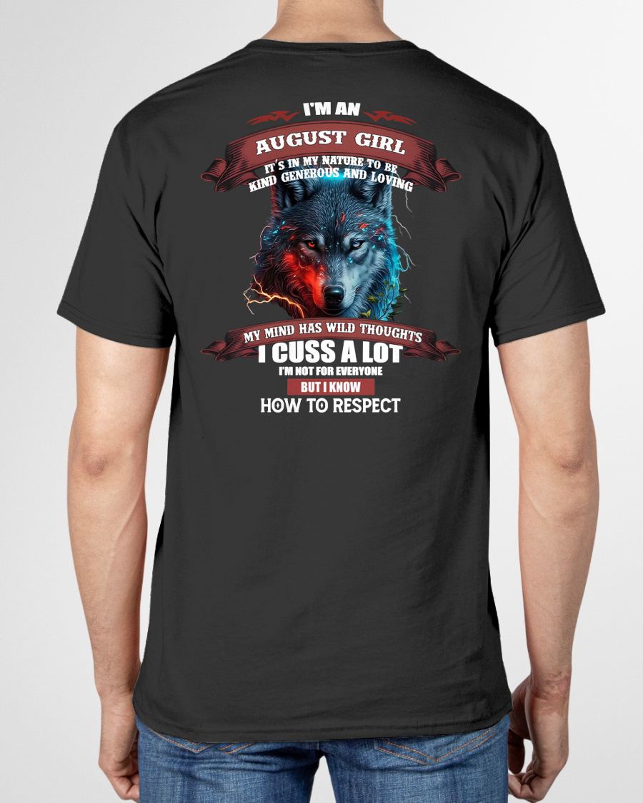 AUGUST - KIND, GENEROUS AND LOVING GIRL - BIRRTHDAY T-SHIRT FOR WOMAN - KATE08 (SKU12-300-08)