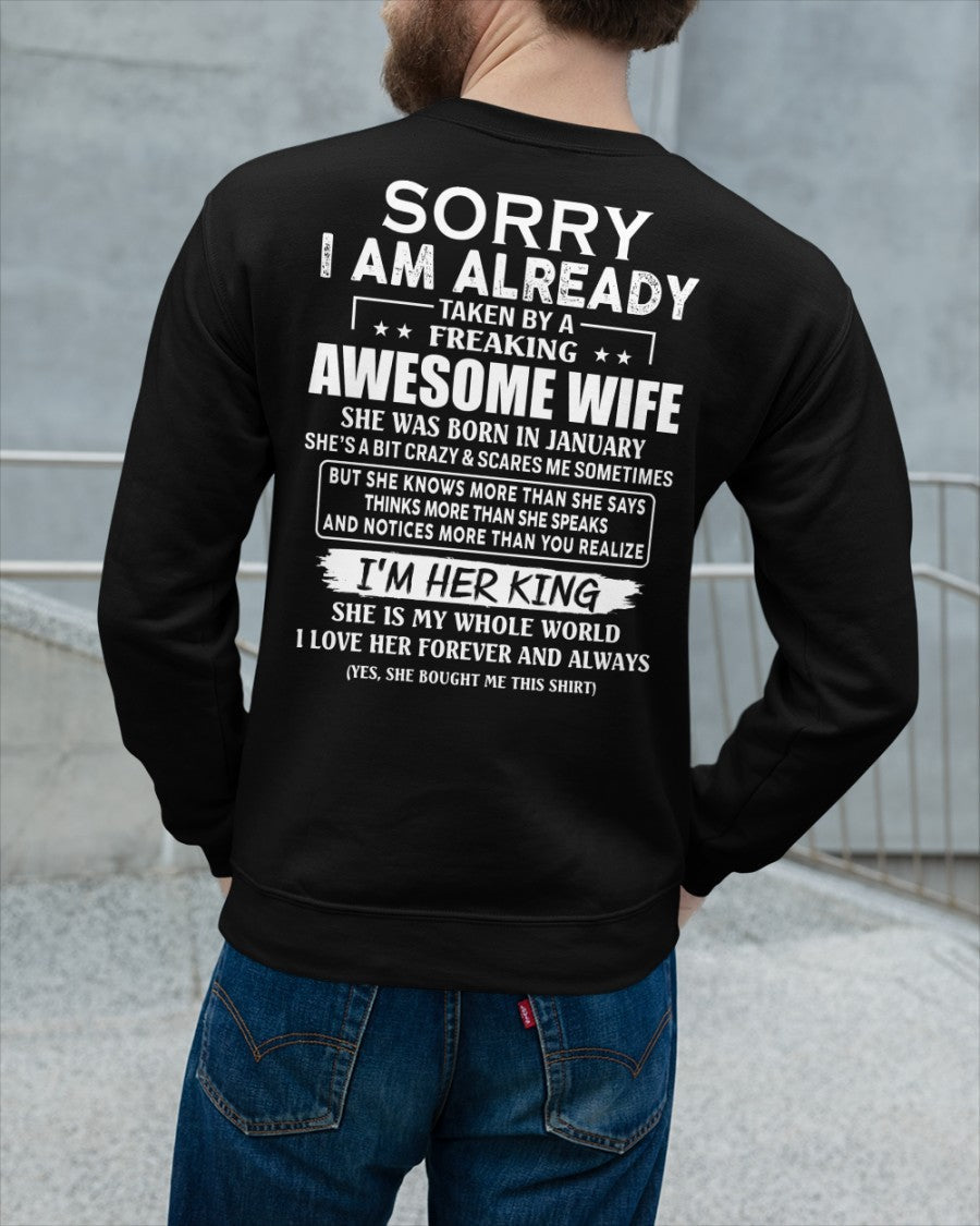 Awesome wife January - Perfect gift for husband from wife - KATE01 (SKU68-79-01)