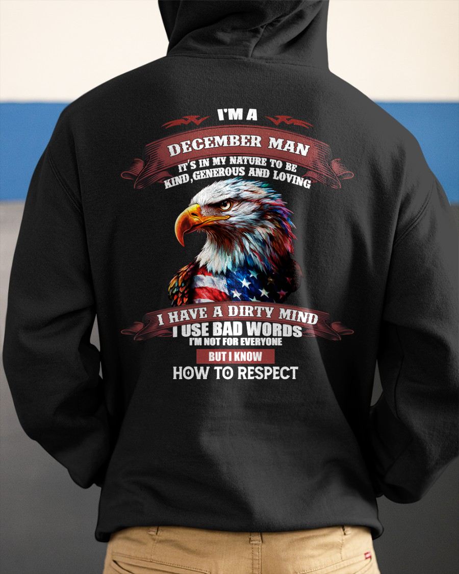 DECEMBER - KNOW HOW TO RESPECT - BIRTHDAY T-SHIRT FOR MEN - KATE12 (SKU12-311-12)