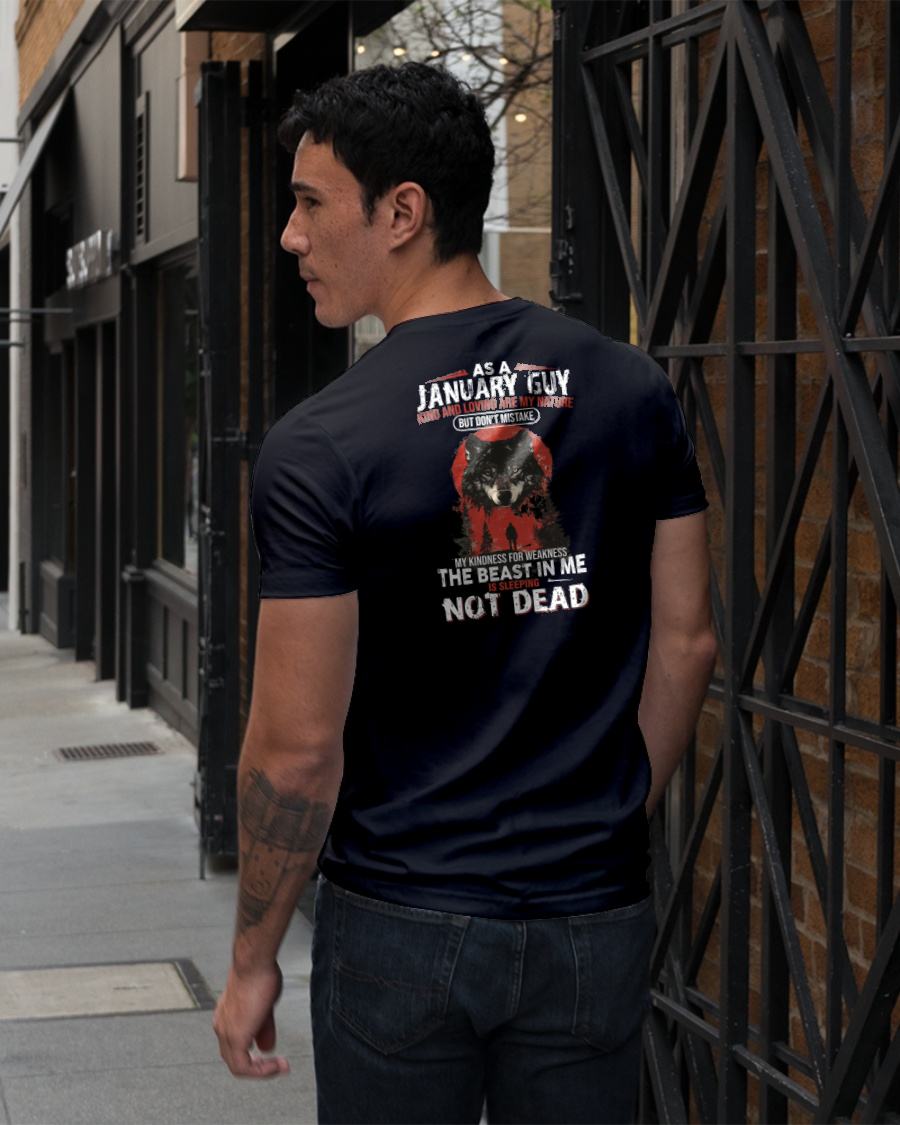 JANUARY - KIND AND LOVING ARE MY NATURE - BIRTHDAY T-SHIRT FOR MEN - KATE01 (SKU26T-01-31-01)