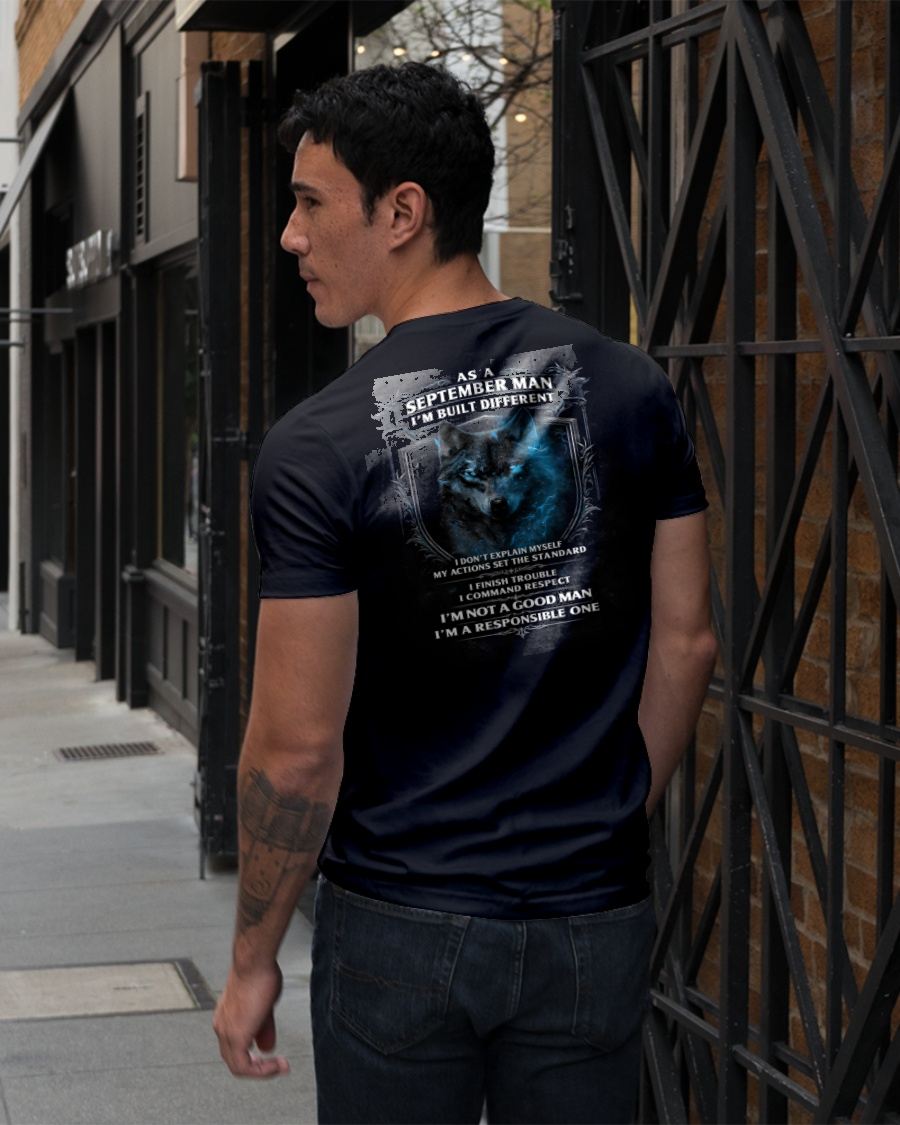 SEPTEMBER - BUILT DIFFERENT - BIRTHDAY T-SHIRT FOR MEN - KATE09 (SKU12-301-09)