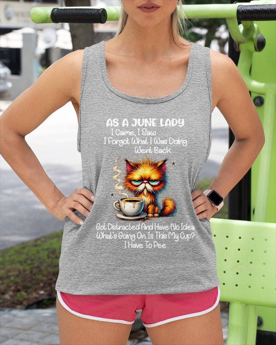 JUNE – As A June Lady I Came I Saw I Forgot What I Was Doing Went Back Got Distracted And Have No Idea What's Going On Is This My Cup I Have To Pee – Funny Birthday Gift – Women Shirt (SKU2603-160-06)