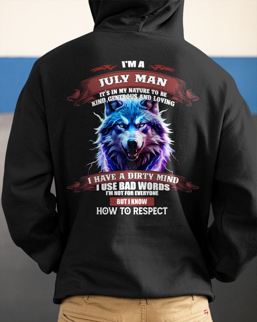 JULY - KNOW HOW TO RESPECT - BIRTHDAY T-SHIRT FOR MEN - KATE07 (SKU12-312-07)