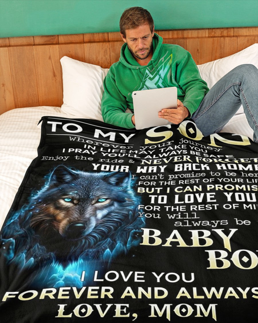 Special Gift For Your Son Blanket - From Mom01