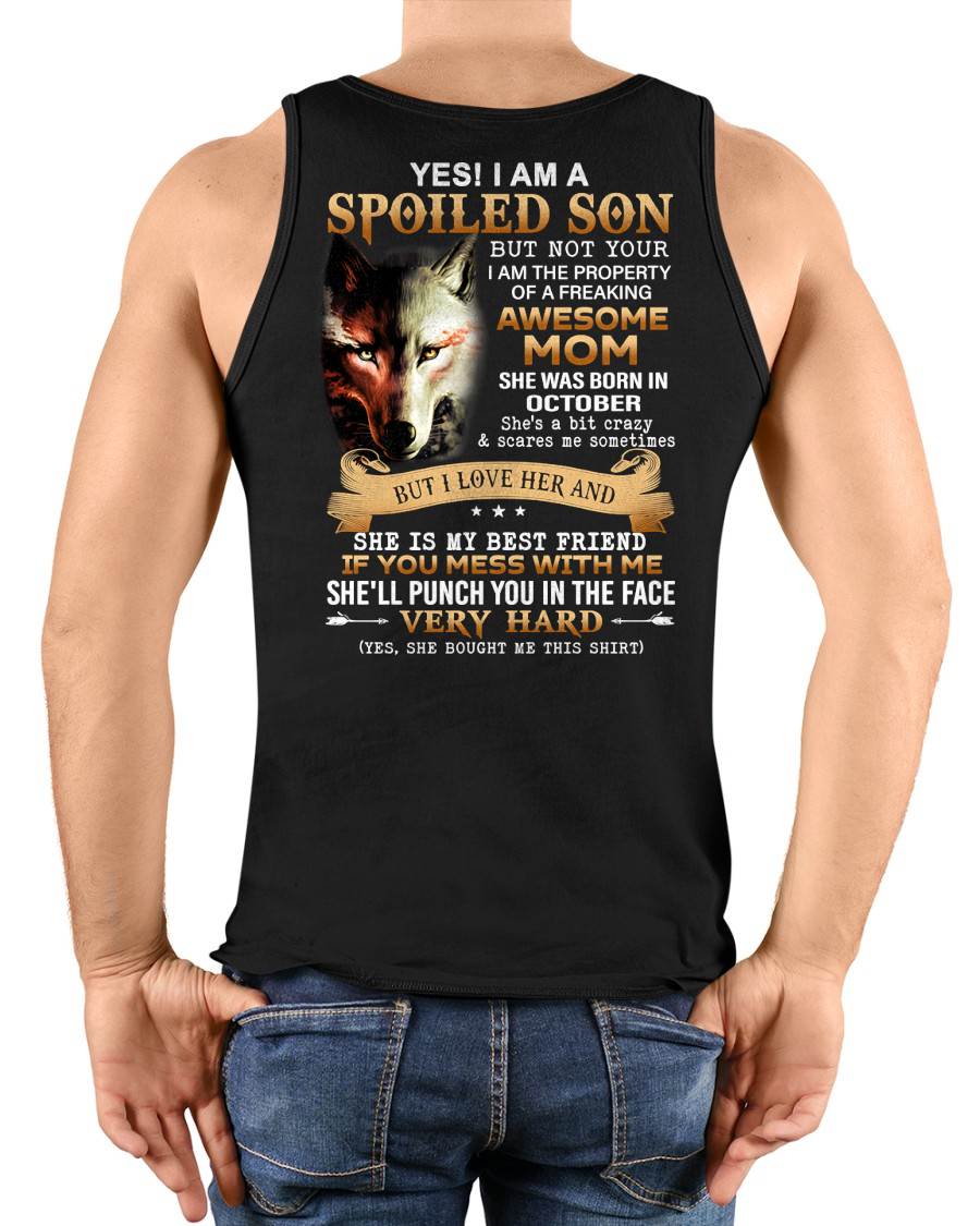 October - Lucky Son of Awesome Mom - Perfect Gift for Son From Mom - KATE10 (SKU10-128-10)