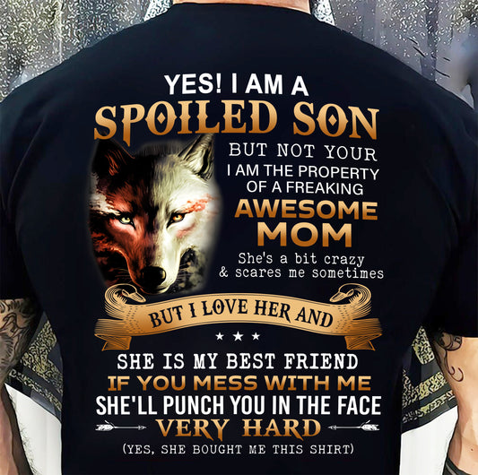 Lucky Son of Awesome Mom - Perfect Gift for Son From Mom - KATE00 (SKU10-128-00)