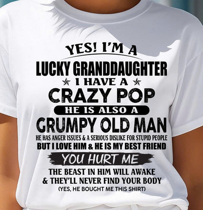 LUCKY GRANDDAUGHTER OF CRAZY POP - PERFECT GIFT FOR YOUR GRANDDAUGHTER FROM POP - KATE00 (SKU12-39-00)