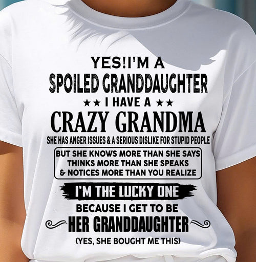 T SHIRT - LUCKY GRANDDAUGHTER! - FROM GRANDMA - KATE00 (SKU12-119-00)