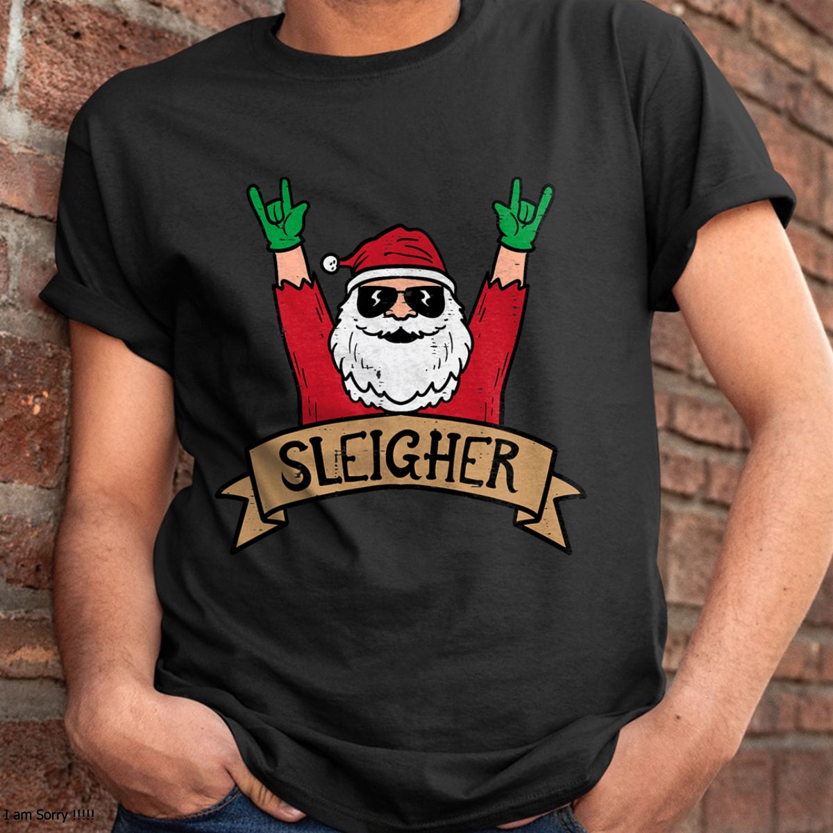 Christmas Sleigher Santa Rock Xmas Rocker Men Women Kids Boy T-Shirt - Christmas Unisex T-Shirt/Hoodie/Sweatshirt - HNDS00