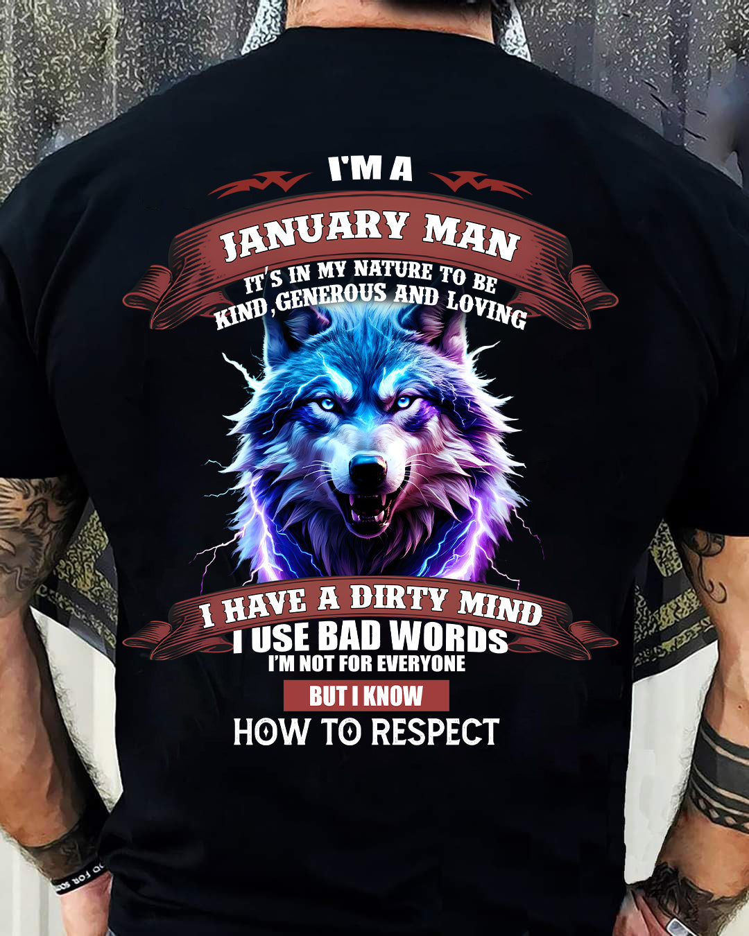 JANUARY - KNOW HOW TO RESPECT - BIRTHDAY T-SHIRT FOR MEN - KATE01 (SKU12-312-01)
