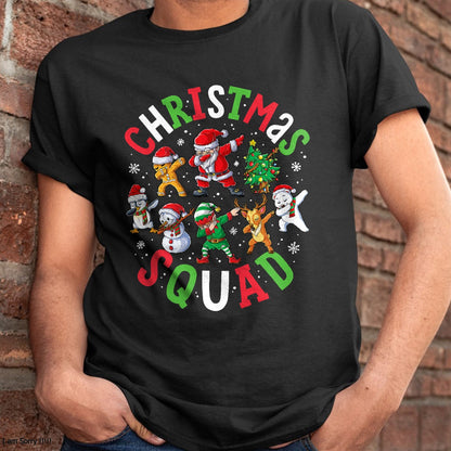Christmas Squad Santa Dabbing Elf Family Matching Pajamas T-Shirt - Christmas Unisex T-Shirt/Hoodie/Sweatshirt - HNDS00