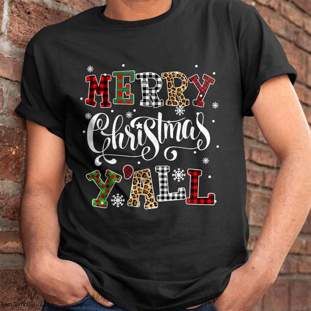 Merry Christmas Ya'll Leopard Buffalo Plaid Pajama Family T-Shirt - Christmas Unisex T-Shirt/Hoodie/Sweatshirt - HNDS00