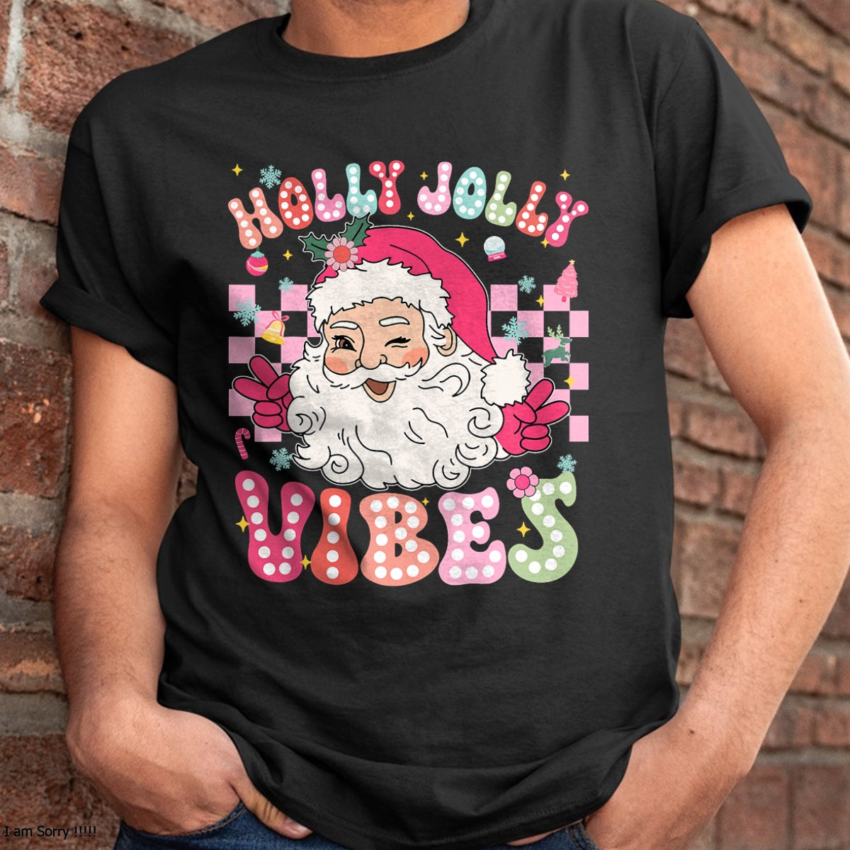 Groovy Cute Santa Claus Christmas Vibes Xmas Girls Womens T-Shirt - Christmas Unisex T-Shirt/Hoodie/Sweatshirt - HNDS00