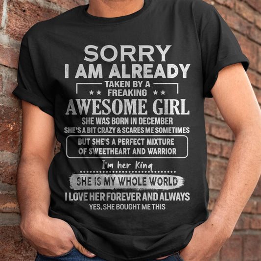 December - Awesome Girl - Perfect Gift For Your Boyfriend, Husband From Wife - KATE12 (SKU04-86MT-12)