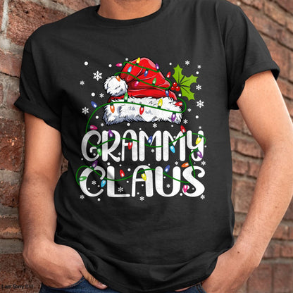 Grammy Claus Shirt Christmas Lights Pajama Family Matching Long Sleeve T-Shirt - Christmas Unisex T-Shirt/Hoodie/Sweatshirt - HNDS00