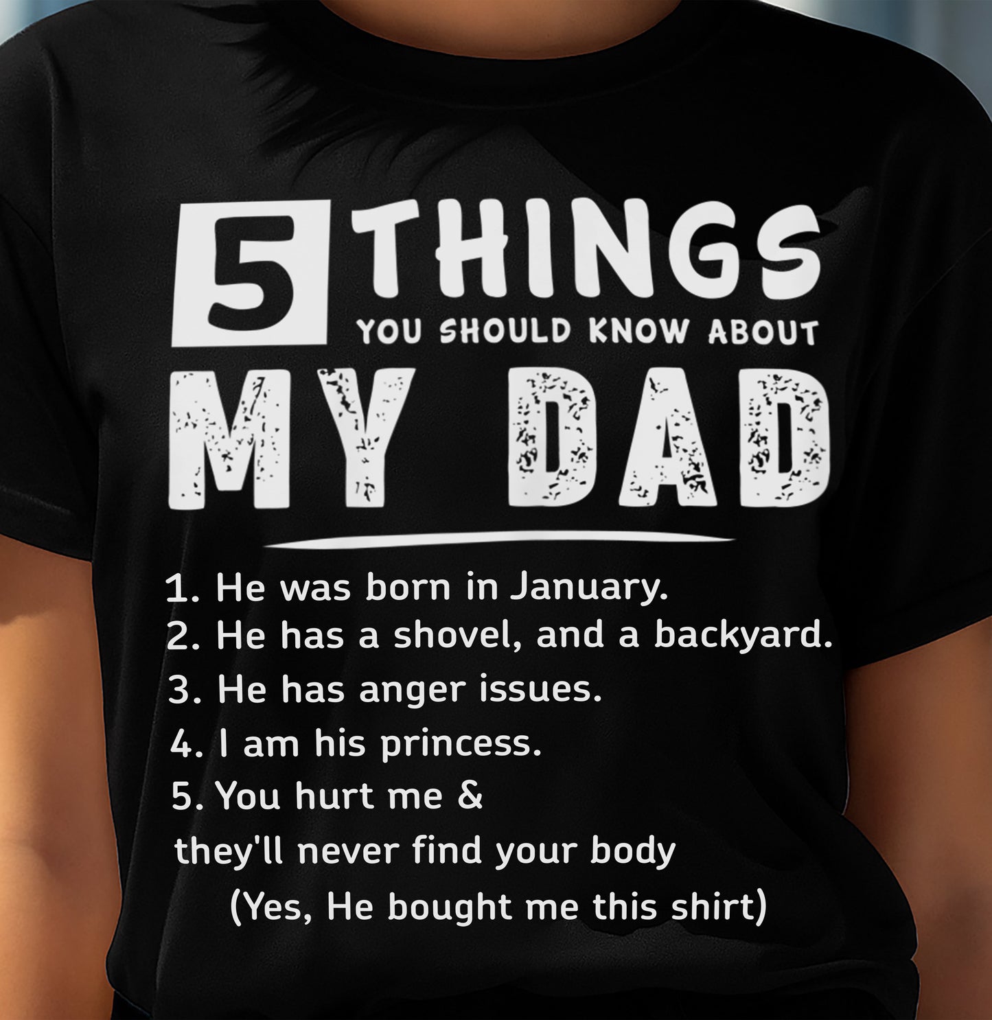 5 THINGS ABOUT MY DAD - PERFECT GIFT FOR YOUR DAUGHTER - GIFT FROM DAD - KATE01 (SKU12-240-01)