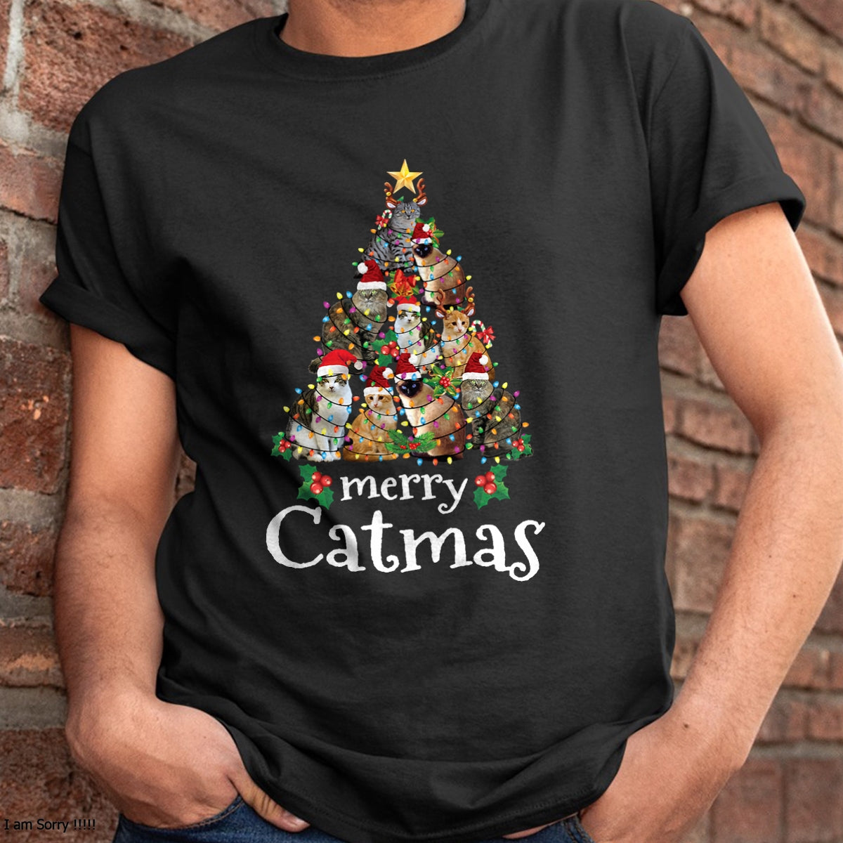 Merry Catmas Funny Cat Mom Cat Dad Christmas Cat T-Shirt - Christmas Unisex T-Shirt/Hoodie/Sweatshirt - HNDS00