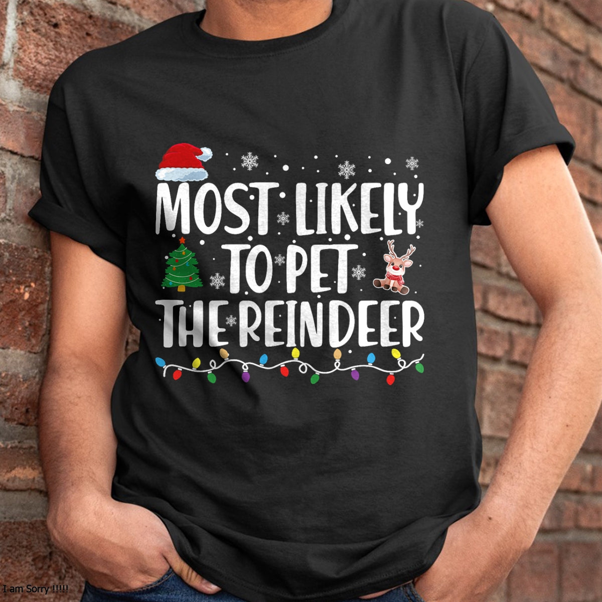 Most Likely To Pet The Reindeer Family Matching Christmas T-Shirt - Christmas Unisex T-Shirt/Hoodie/Sweatshirt - HNDS00