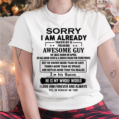 April - Awesome Guy - Perfect gift for girlfriend or wife  From Husband - KATE04 (SKUT08-11-04)
