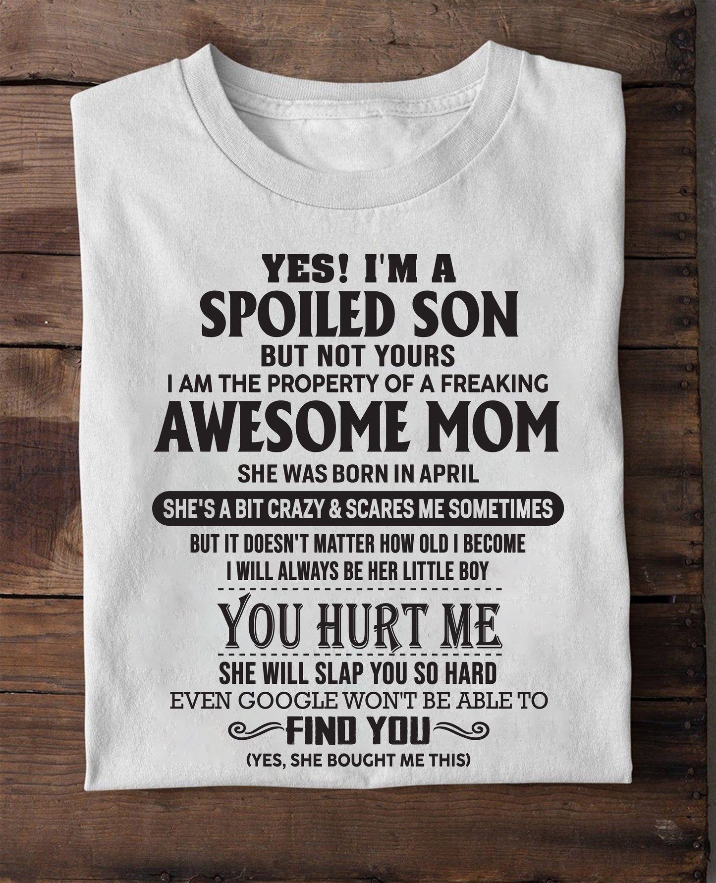 April - Awesome Mom - Perfect gift for son From Mom - KATE04 (SKU-MS01-04)