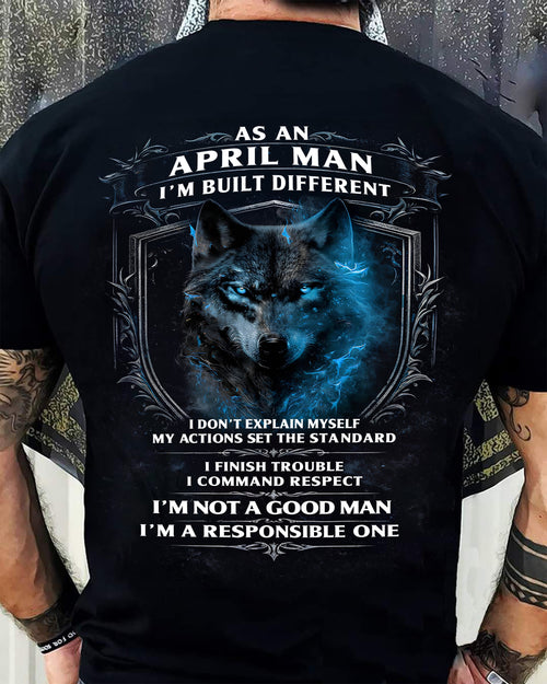 APRIL - BUILT DIFFERENT - BIRTHDAY T-SHIRT FOR MEN - KATE04 (SKU12-301-04)