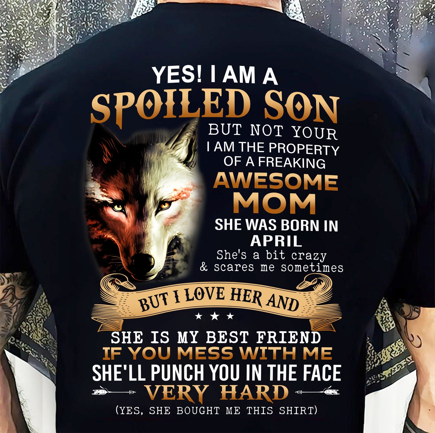 April - Lucky Son of Awesome Mom - Perfect Gift for Son From Mom - KATE04 (SKU10-128-04)