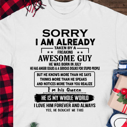 July - Awesome Guy - Perfect gift for your girlfriend or wife From Husband - KATE07 (SKUT08-11-07)