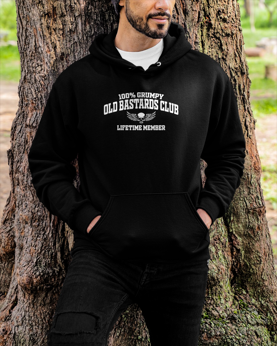 MAN SHIRT – 100% Grumpy Old Bastards Club Lifetime Member – Funny Gift For Men (SKU2605-240-00)