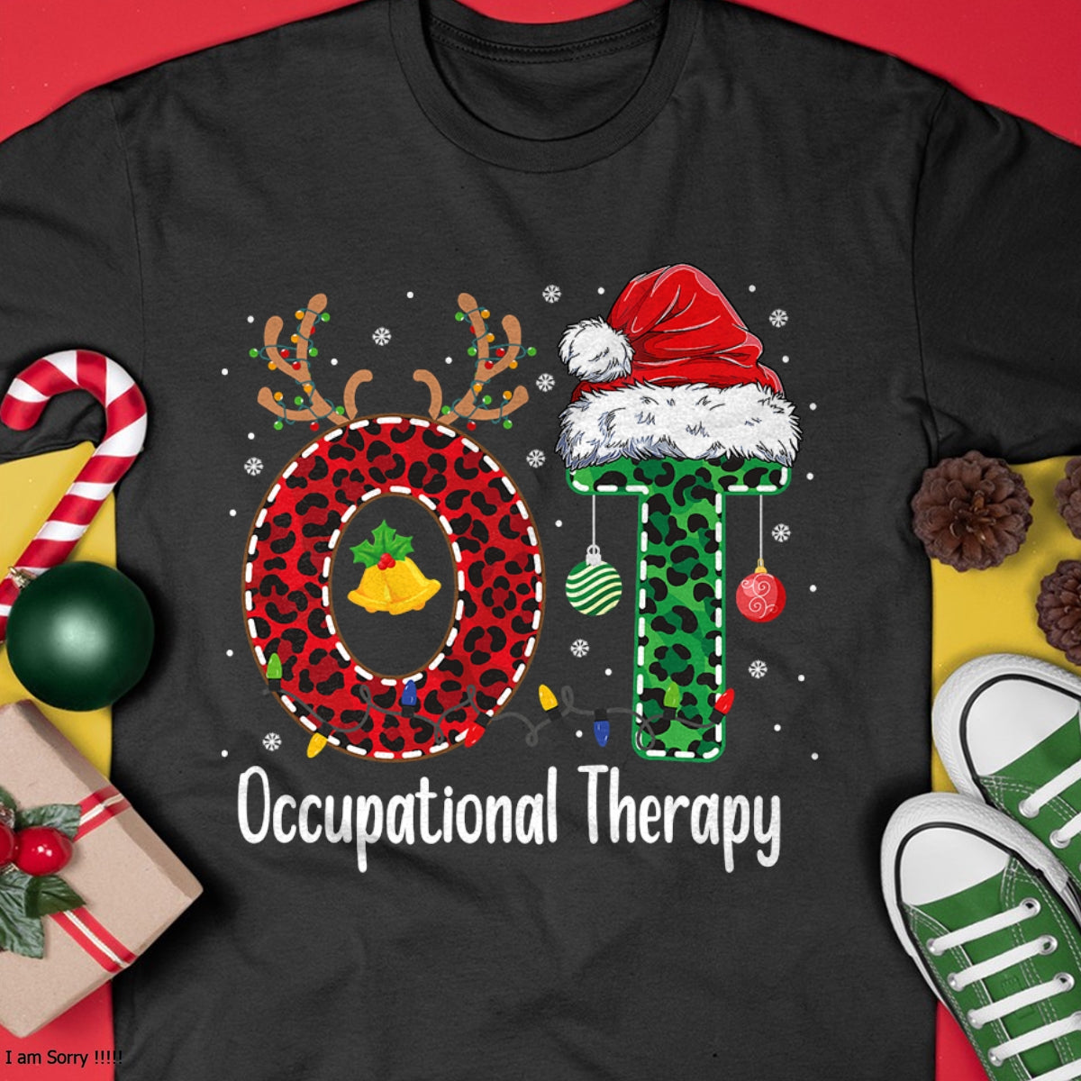 Occupational Therapy Christmas santa hat OT Therapist T-Shirt - Christmas Unisex T-Shirt/Hoodie/Sweatshirt - HNDS00