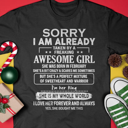 February - Awesome Girl - Perfect Gift For Your Boyfriend, Husband From Wife - KATE02 (SKU04-86-02)