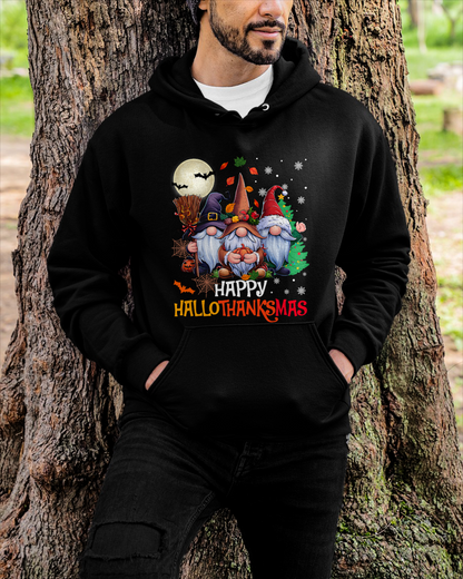 Happy Hallothanksmas Gnomes Lover Halloween Merry Christmas T-Shirt for men women (SKU-MRCM-5) FMA male