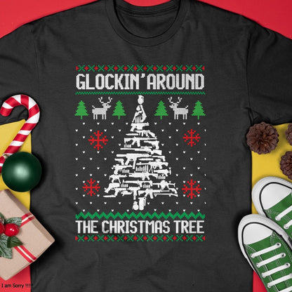 Funny Guns Ugly Christmas Sweaters for Gun Lovers Men Women T-Shirt - Christmas Unisex T-Shirt/Hoodie/Sweatshirt - HNDS00