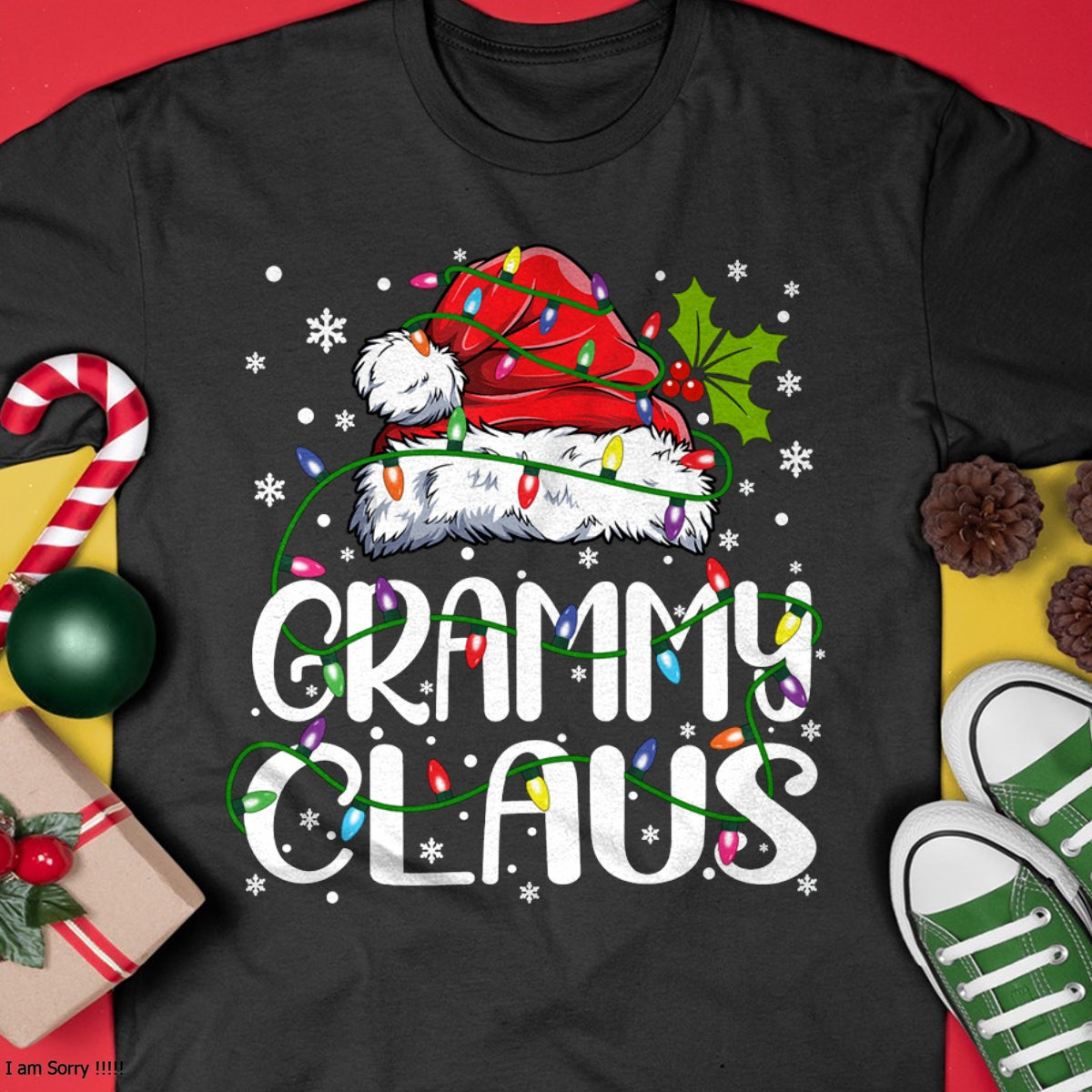Grammy Claus Shirt Christmas Lights Pajama Family Matching Long Sleeve T-Shirt - Christmas Unisex T-Shirt/Hoodie/Sweatshirt - HNDS00