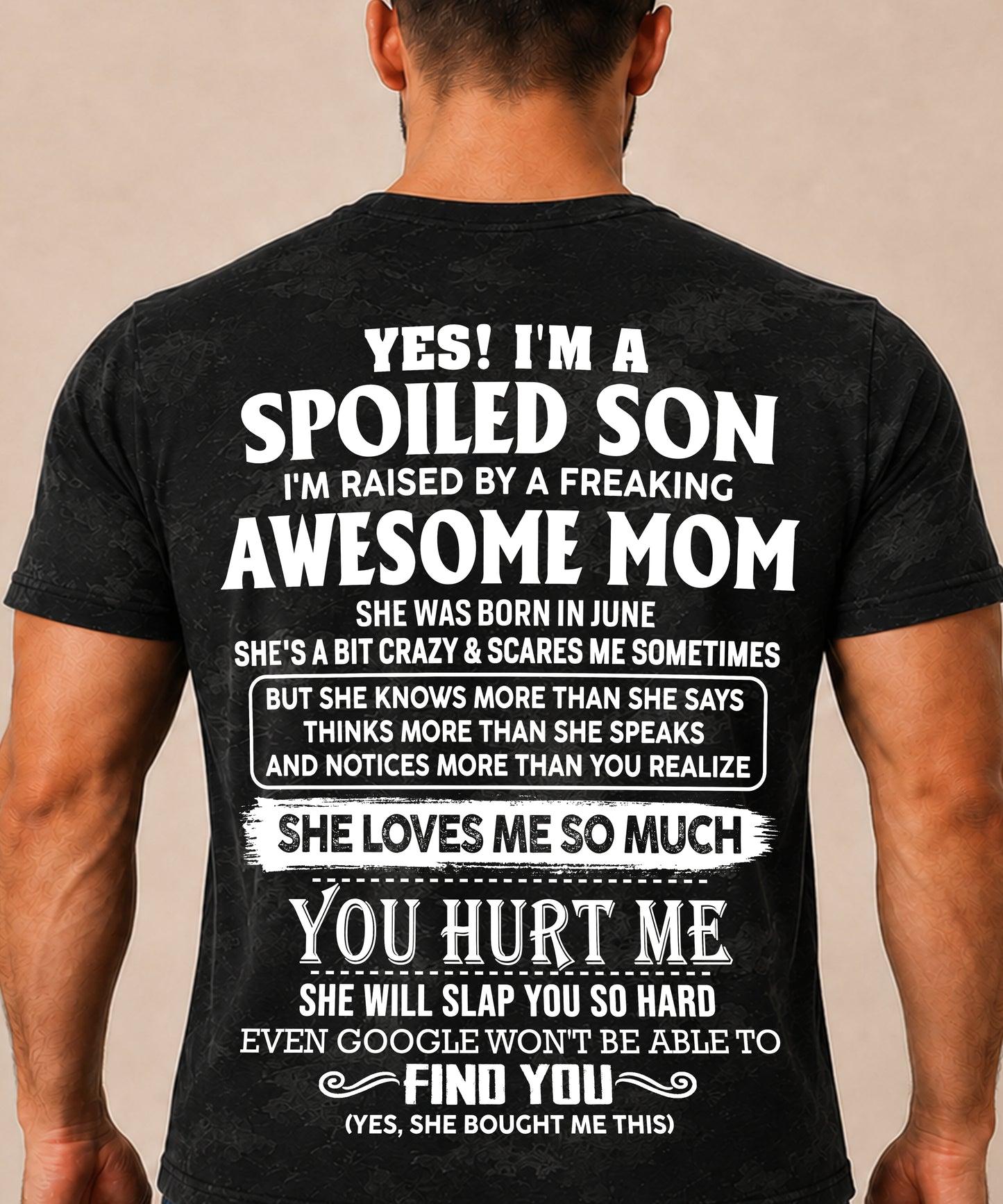 JUNE - Spoiled Son Raised By An Awesome June Mom - From Mom To Son - Funny All-Over Print T-Shirt D02 (SKU2607-111-06)