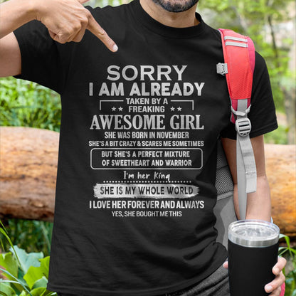 November - Awesome Girl - Perfect Gift For Your Boyfriend, Husband From Wife - KATE11 (SKU04-86MT-11)