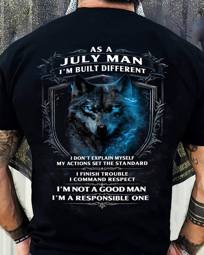 JULY - BUILT DIFFERENT - BIRTHDAY T-SHIRT FOR MEN - KATE07 (SKU12-301-07)