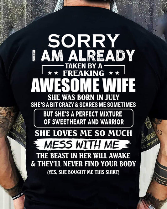 Wife July - Perfect gift for husband From Wife - KATE07 (SKU68-86-07)